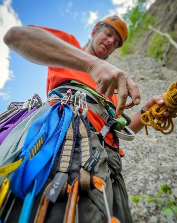 Man Rock Climbing